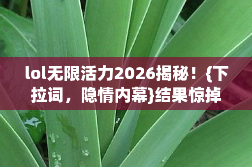lol无限活力2026揭秘图片