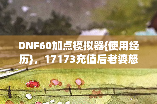DNF60加点模拟器{使用经历},17173充值后老婆怒签离婚协议 DNF60加点模拟器{使用经历},17173充值后老婆怒签离婚协议