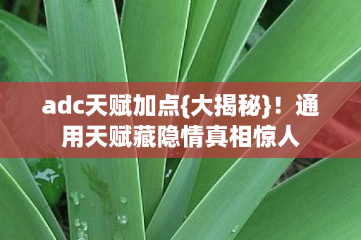 通用天赋藏隐情真相惊人图片