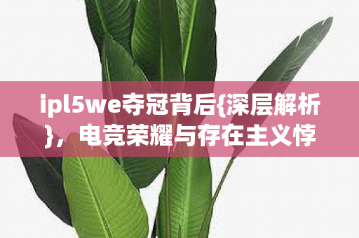 ipl5we夺冠背后{深层解析},电竞荣耀与存在主义悖论 ipl5we夺冠背后{深层解析},电竞荣耀与存在主义悖论