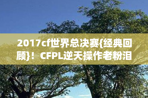 2017cf世界总决赛{经典回顾}！CFPL逆天操作老粉泪目