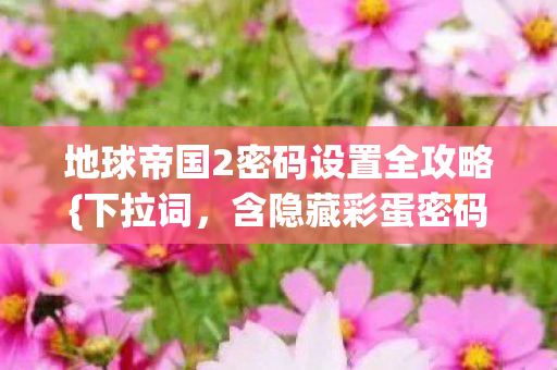 地球帝国2密码设置全攻略{下拉词,含隐藏彩蛋密码} 地球帝国2密码设置全攻略{下拉词,含隐藏彩蛋密码}