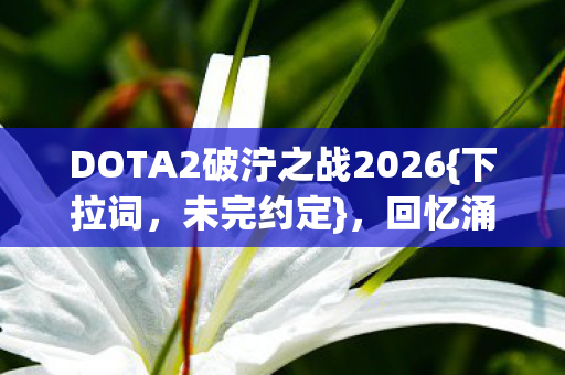 DOTA2破泞之战2026图片
