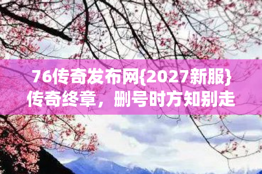76传奇发布网{2027新服}传奇终章，删号时方知别走成绝响