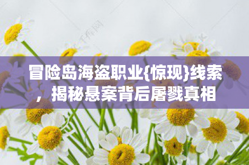 冒险岛海盗职业{惊现}线索，揭秘悬案背后屠戮真相