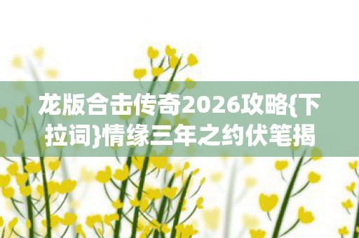 龙版合击传奇2026攻略图片