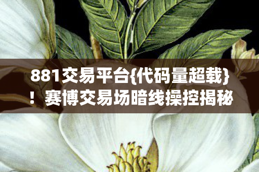 赛博交易场暗线操控揭秘图片