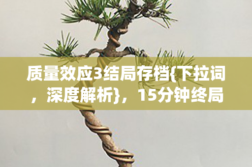15分钟终局谜局揭秘图片