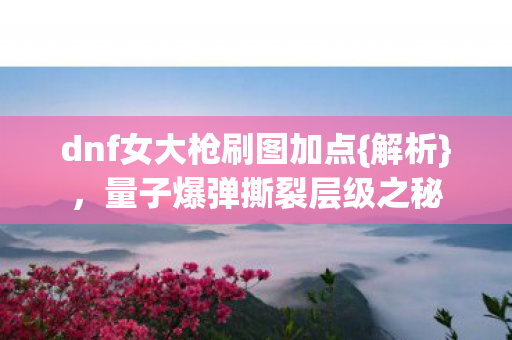 dnf女大枪刷图加点图片