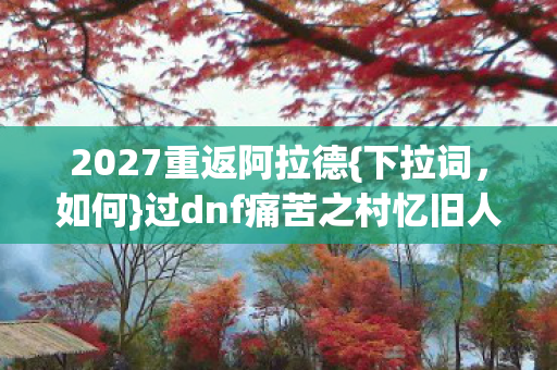 过dnf痛苦之村忆旧人图片