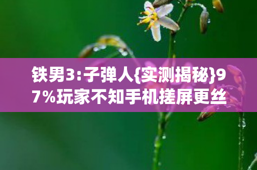 玩家不知手机搓屏更丝滑图片