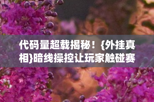 代码量超载揭秘!{外挂真相}暗线操控让玩家触碰赛博深渊 代码量超载揭秘!{外挂真相}暗线操控让玩家触碰赛博深渊