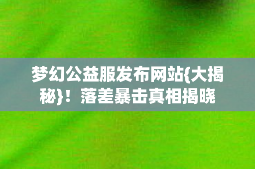 梦幻公益服发布网站图片