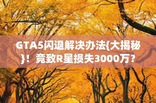 竟致R星损失3000万图片