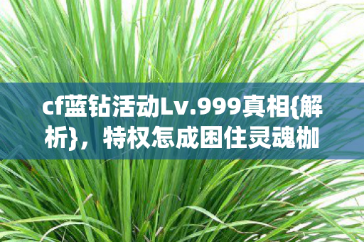特权怎成困住灵魂枷锁图片