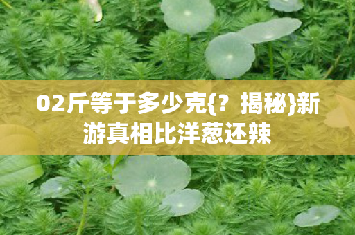 02斤等于多少克{?揭秘}新游真相比洋葱还辣 02斤等于多少克{?揭秘}新游真相比洋葱还辣