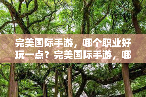 哪个职业好玩一点图片