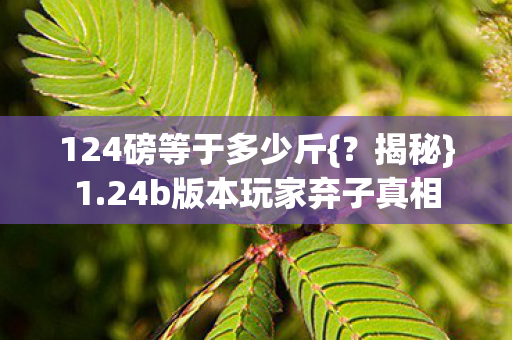 124磅等于多少斤{?揭秘}1.24b版本玩家弃子真相 124磅等于多少斤{?揭秘}1.24b版本玩家弃子真相