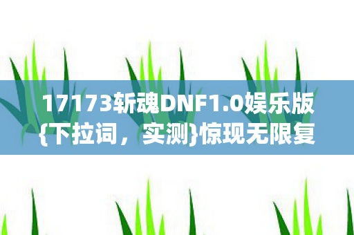 17173斩魂DNF1.0娱乐版{下拉词，实测}惊现无限复活BUG？