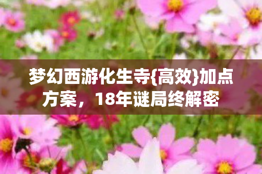 梦幻西游化生寺{高效}加点方案,18年谜局终解密 梦幻西游化生寺{高效}加点方案,18年谜局终解密