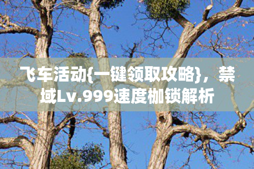 飞车活动{一键领取攻略},禁域Lv.999速度枷锁解析 飞车活动{一键领取攻略},禁域Lv.999速度枷锁解析
