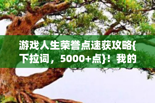 游戏人生荣誉点速获攻略{下拉词,5000+点}!我的热血逆袭荣耀路 游戏人生荣誉点速获攻略{下拉词,5000+点}!我的热血逆袭荣耀路