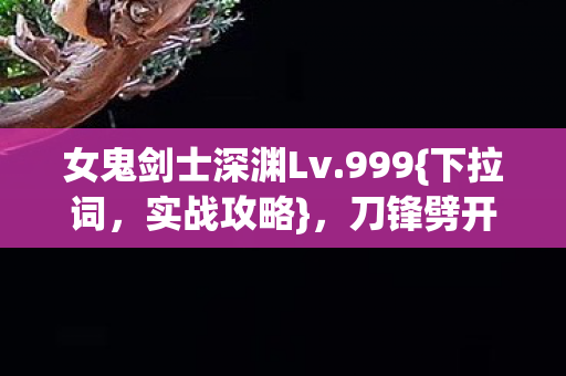 女鬼剑士深渊Lv.999{下拉词，实战攻略}，刀锋劈开现实灵魂碎裂