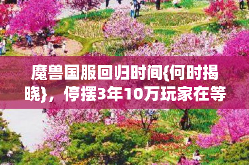 停摆3年10万玩家在等啥图片