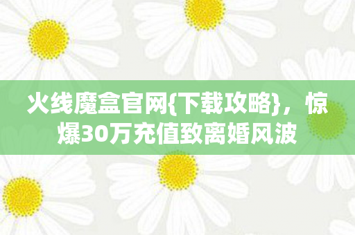 惊爆30万充值致离婚风波图片