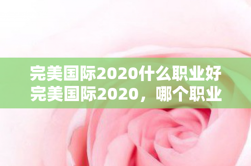 完美国际2020什么职业好完美国际2020图片