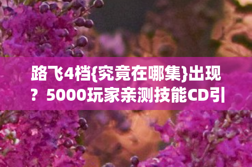 路飞4档{究竟在哪集}出现？5000玩家亲测技能CD引热议