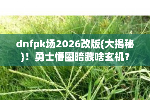 dnfpk场2026改版{大揭秘}！勇士懵圈暗藏啥玄机？