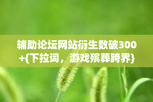 辅助论坛网站衍生数破300+{下拉词,游戏殡葬跨界}破圈操作 辅助论坛网站衍生数破300+{下拉词,游戏殡葬跨界}破圈操作
