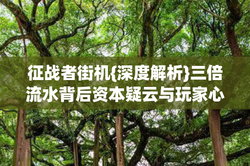 征战者街机{深度解析}三倍流水背后资本疑云与玩家心寒 征战者街机{深度解析}三倍流水背后资本疑云与玩家心寒