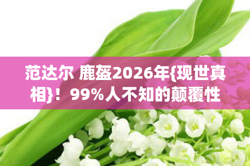 范达尔 鹿盔2026年{现世真相}！99%人不知的颠覆性秘密