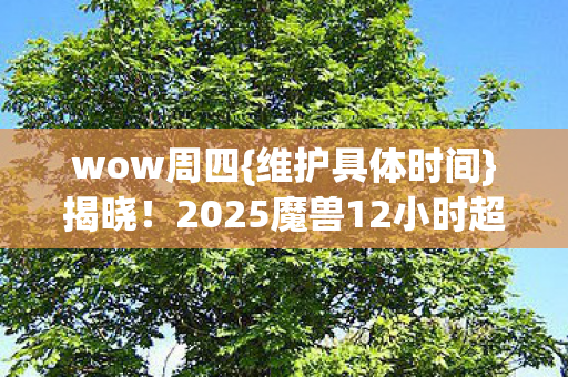 wow周四{维护具体时间}揭晓!2025魔兽12小时超长维护引热议 wow周四{维护具体时间}揭晓!2025魔兽12小时超长维护引热议