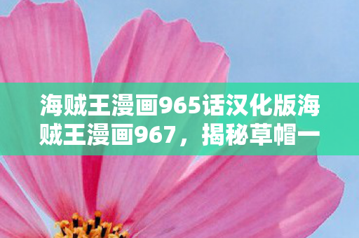 海贼王漫画965话汉化版海贼王漫画967图片