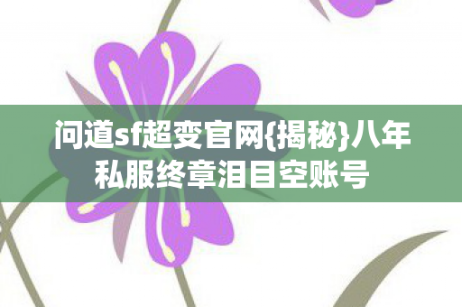 问道sf超变官网{揭秘}八年私服终章泪目空账号