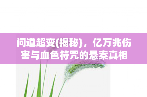 问道超变{揭秘},亿万兆伤害与血色符咒的悬案真相 问道超变{揭秘},亿万兆伤害与血色符咒的悬案真相