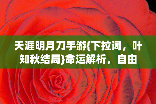 天涯明月刀手游图片