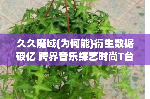 衍生数据破亿 跨界音乐综艺时尚T台图片