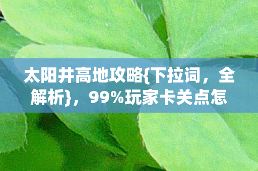 玩家卡关点怎么破图片