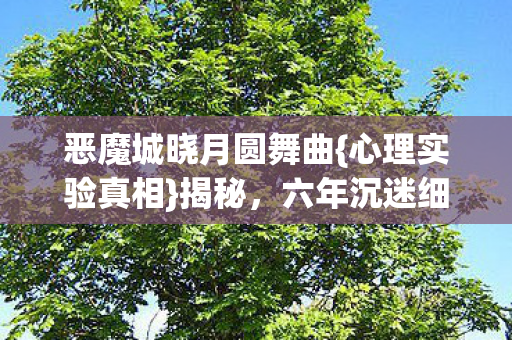 恶魔城晓月圆舞曲{心理实验真相}揭秘,六年沉迷细思极恐 恶魔城晓月圆舞曲{心理实验真相}揭秘,六年沉迷细思极恐