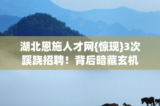 湖北恩施人才网图片