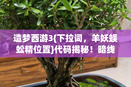 造梦西游3{下拉词，羊妖蜈蚣精位置}代码揭秘！暗线操控真相