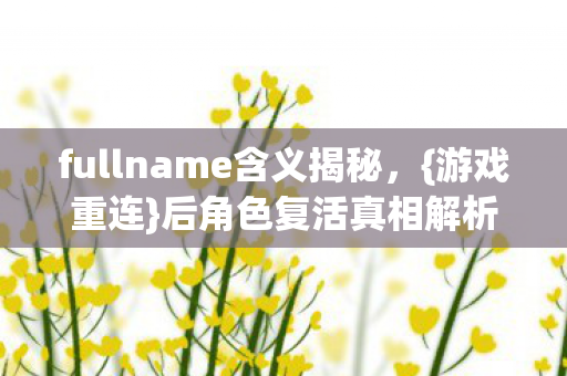 fullname含义揭秘图片