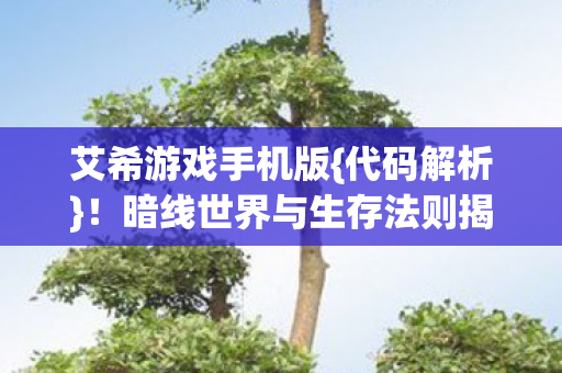 暗线世界与生存法则揭秘图片