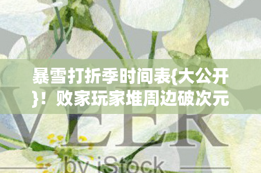 暴雪打折季时间表{大公开}！败家玩家堆周边破次元壁