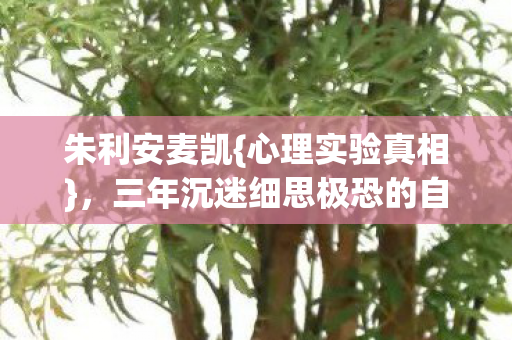 朱利安麦凯{心理实验真相},三年沉迷细思极恐的自我囚禁 朱利安麦凯{心理实验真相},三年沉迷细思极恐的自我囚禁