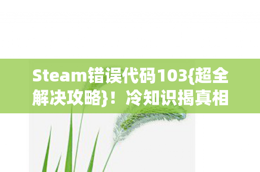 Steam错误代码103{超全解决攻略}!冷知识揭真相 Steam错误代码103{超全解决攻略}!冷知识揭真相